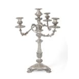 A George IV or William IV Old Sheffield Plate Four-Light Candelabrum, by T. and J. Creswick,