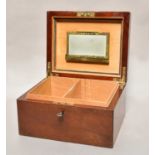 A 20th Century Veneered Humidor, oblong, the inside fitted with compartments, the hinged cover