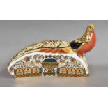 A Royal Crown Derby paperweight, 'The 250 Collection Golden Pheasant', designed by John Ablitt,