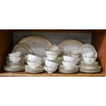 A Royal Doulton ''Sovereign'' pattern part tea/dinner service comprising, two oval serving dishes,