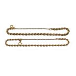 Two 9 carat gold rope twist bracelets, lengths 18.5cm and 18.7cmGross weight 9.4 grams.