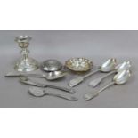 A Collection of Assorted Silver, comprising: a pair of Fiddle pattern table-spoons; a fluted