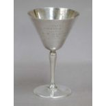 A George V Silver Goblet, by Mappin and Webb Ltd., Sheffield, 1933, the bowl tapering, on circular