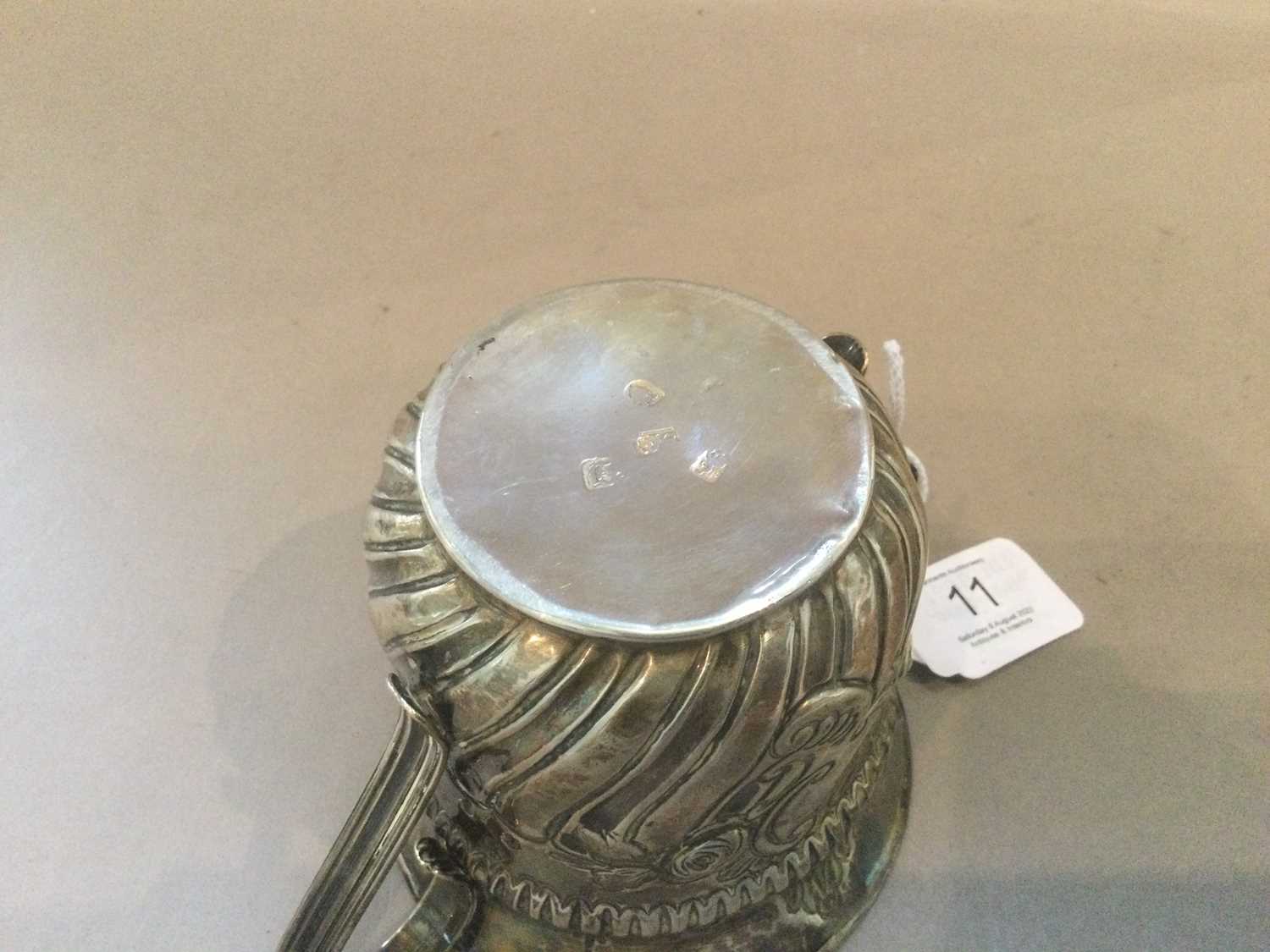 A George III Silver Porringer, Maker's Mark Poorly Struck, London, 1764, tapering cylindrical, the - Image 4 of 4