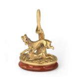 A Gold Fob-Seal, With Indistinct Mark, Second Half 19th Century, modelled as a hare coursing