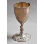 An Elizabeth II Silver Goblet, by Roberts and Belk Ltd., Sheffield, 1977, the tapering bowl on