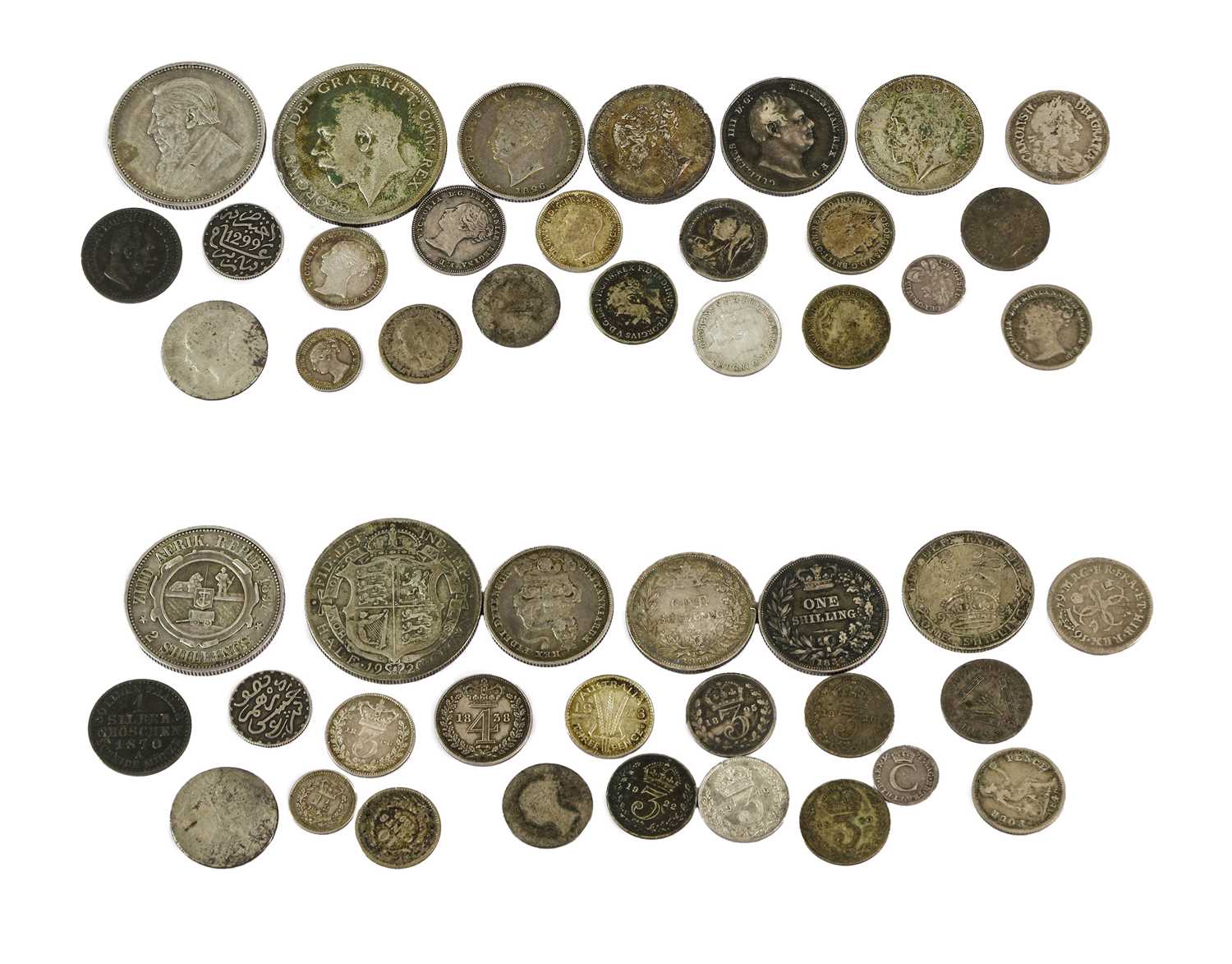 Mixed Maundy Oddments and Silver Coinage, comprising: 2 x Charles II: maundy groat 1679 obv.