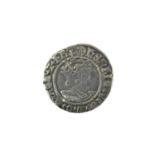 Henry VIII, Halfgroat 1533-1544, Second Coinage, Canterbury Mint, Archbishop Cranmer, mm Catherine