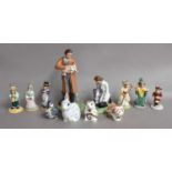 Royal Doulton Country Vet and Town Vet figures, together with six Bunnykins and four Royal Crown