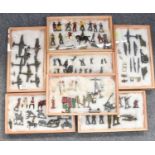 A quantity of painted lead soldiers, aeroplanes and other military toys / models, including 36