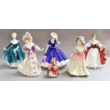 Royal Doulton ladies, including: ''Patricia'' HN3365, ''Katie'', HN3360, Figure of the Year ''