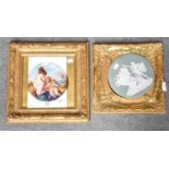 A reproduction porcelain plaque, together with a Limoges plaque (2)