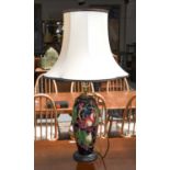 A modern Moorcroft tablelamp base, 'Queens Choice' designed by Emma Bossons, 29cmLamp base in good