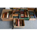 Four boxes of books, including nine volumes of the plays of William Shakespeare, Baldwin & Son 1798,