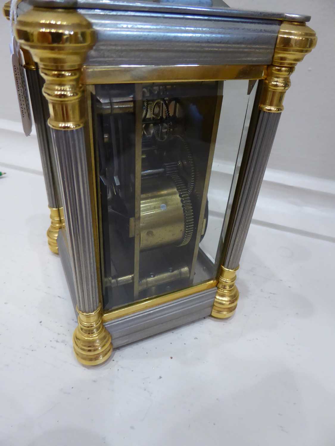 A brass and silver gilt striking and repeating carriage clock, signed Drocourt, circa 1890, carrying - Image 8 of 12