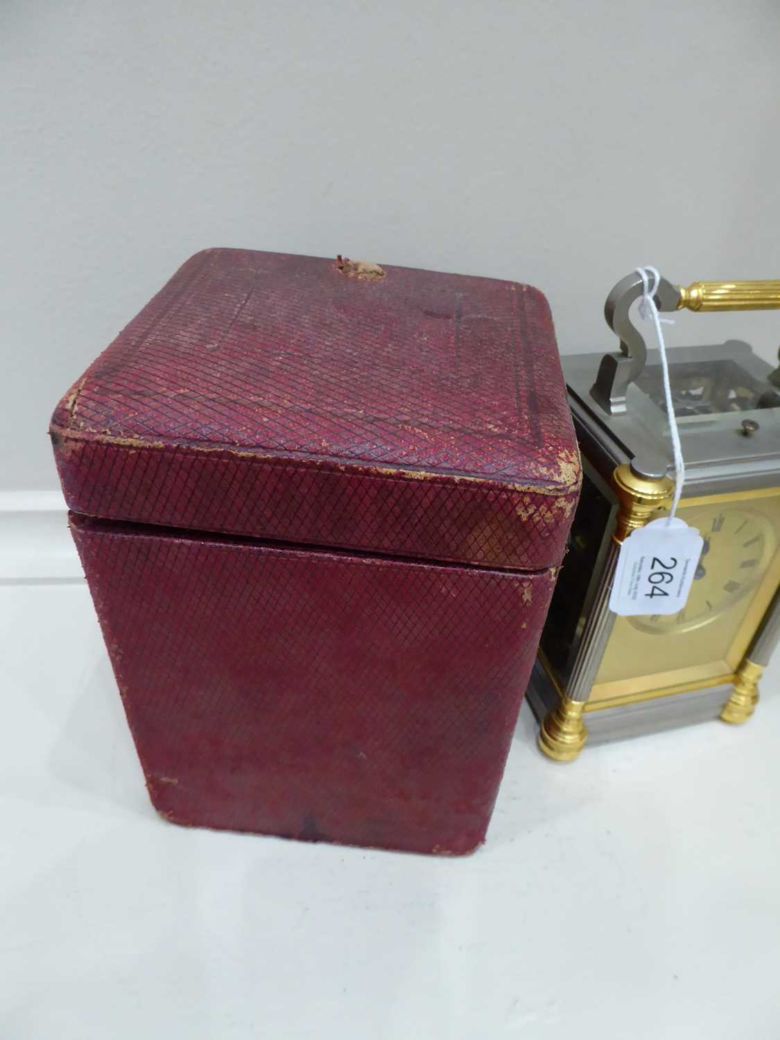 A brass and silver gilt striking and repeating carriage clock, signed Drocourt, circa 1890, carrying - Image 4 of 12