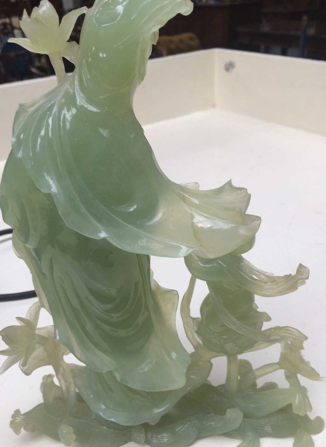 A 19th century Chinese famille rose dish, a modern Chinese carved malachite model of a recumbant - Image 3 of 20