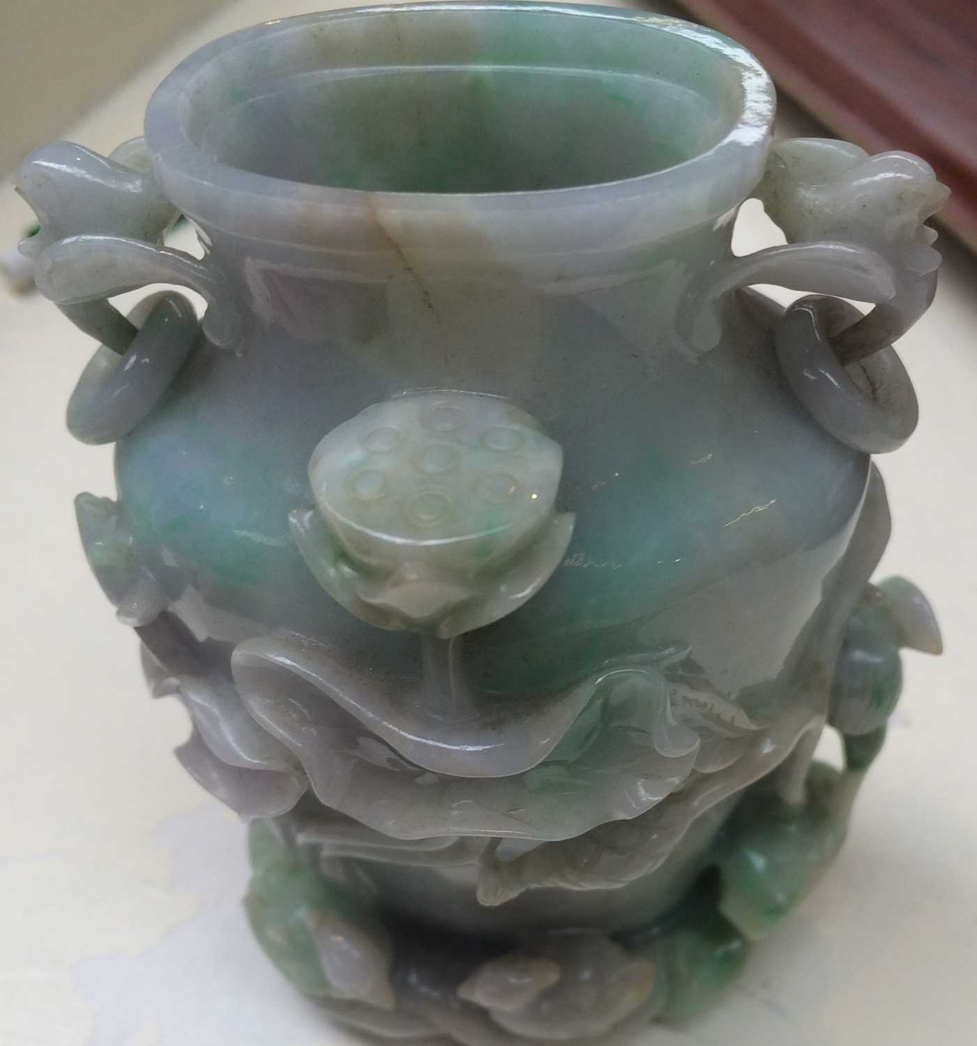 A 19th century Chinese famille rose dish, a modern Chinese carved malachite model of a recumbant - Image 10 of 20
