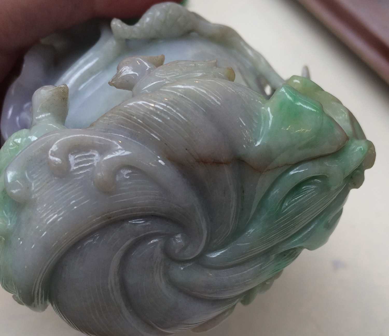 A 19th century Chinese famille rose dish, a modern Chinese carved malachite model of a recumbant - Image 11 of 20