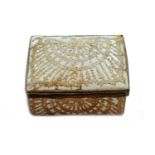 An 18th century Continental enamel snuff box, lavishly decorated on all sides with an elaborate gilt