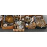 Five boxes of assorted ceramics and glass, including: early 19th century blue transfer printed