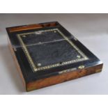 A Victorian figured walnut and brass mounted writing slope, 35cm by 24cm by 16.5cm