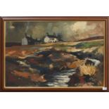 Tom Durkin (1928-1990)Yorkshire landscapeSigned, acrylic on canvas, 60cm by 90cm