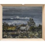 F. J. Dempsey (20th century) Rural village scene Signed acrylic on canvas, together with another