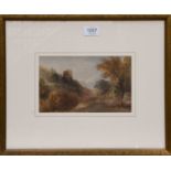 Attributed to William Havell (1782-1857) Landscape with ruined tower Watercolour, 14cm by