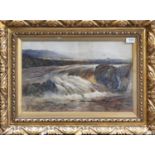 George Aikman RSA (1830-1905) "Spate on the Tummel" Signed and dated 1904, watercolour, 31cm by