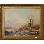 Manner of Avercamp Frozen canal scene with skaters Oil on canvas, 69.5cm by 90cm