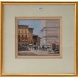 Bob Richardson (Contemporary) ''Artists in the Square, Florence'' Signed pastel, provenance,