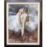 M*Duton (Contemporary) Elegant couples dancing Signed oil on canvas; together with a further work by