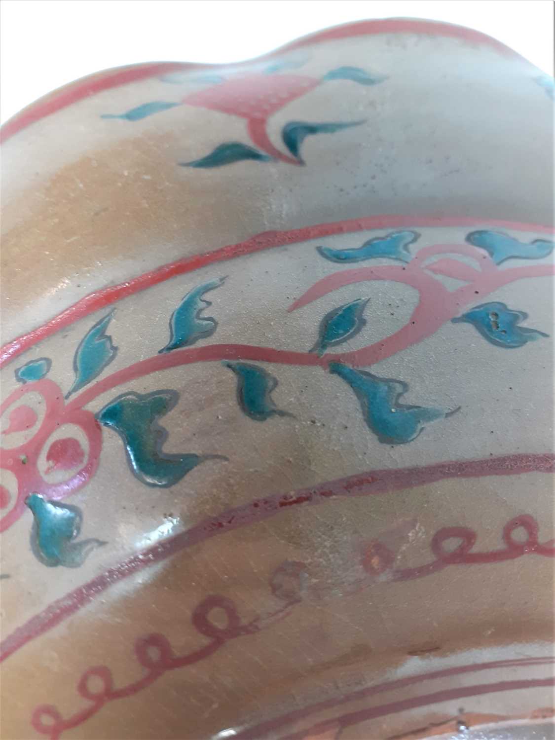 A Zhangzhou Ware Bowl, in 17th century style, painted in red and green with figures in landscape and - Image 20 of 20