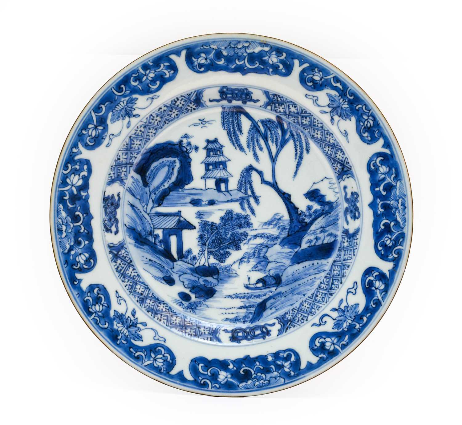 A Chinese Porcelain Plate, Qianlong, of octagonal form, painted in underglaze blue probably after an - Image 4 of 22
