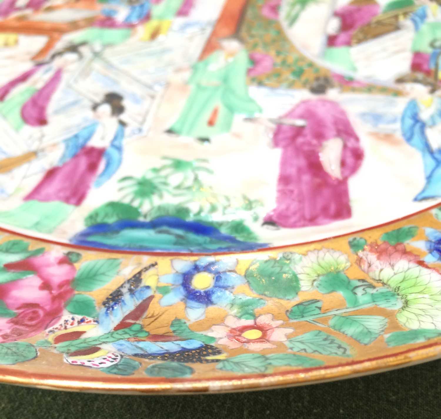 A Chinese Canton Decorated Persian-Market Plate, circa 1855, typically painted in famille rose - Image 4 of 13