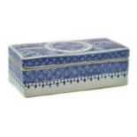 A Chinese Porcelain Toothbrush Box and Cover, early 19th century, of rectangular form with