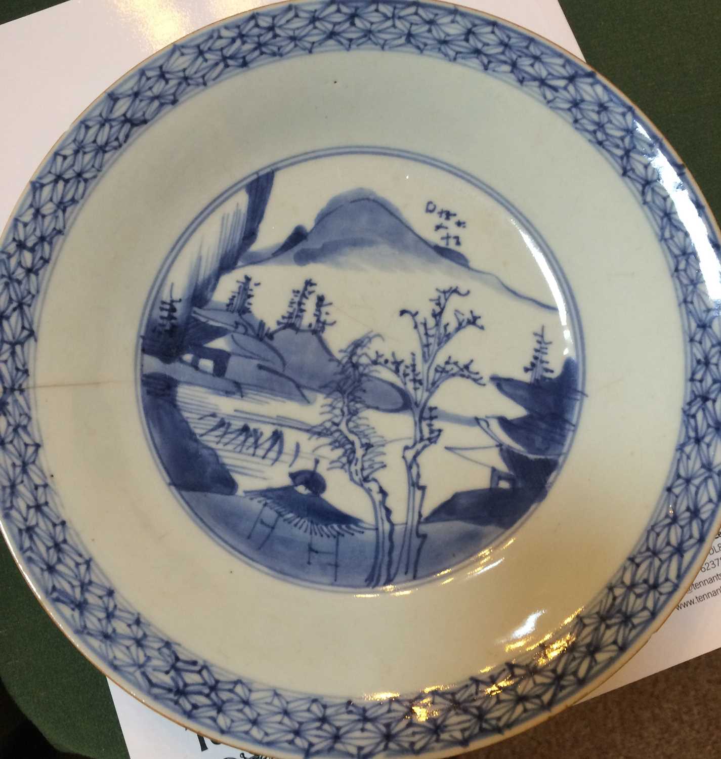 A Chinese Porcelain Plate, Qianlong, of octagonal form, painted in underglaze blue probably after an - Image 11 of 22