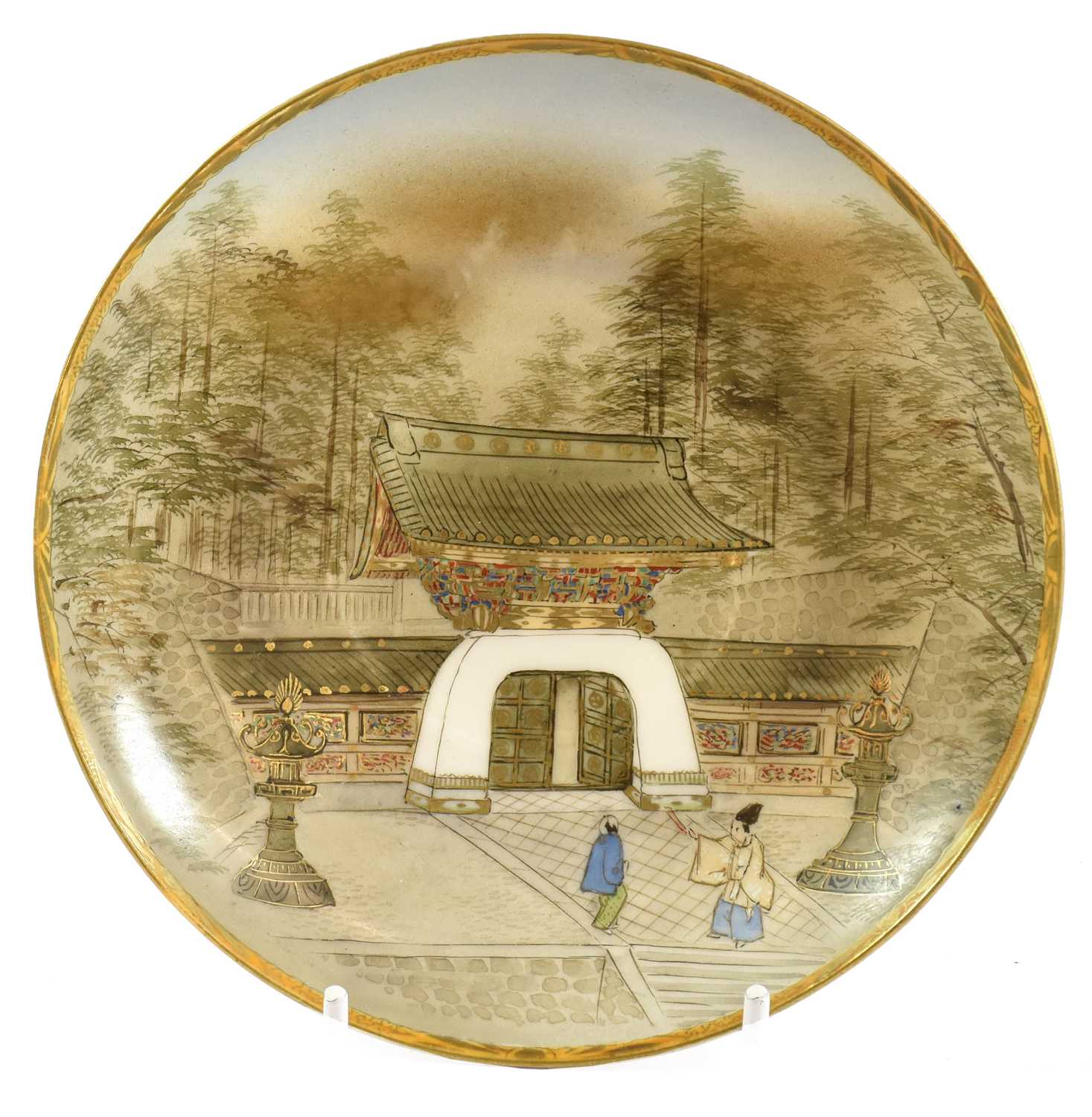 A Kutani Porcelain Teapot and Cover, circa 1900, of ovoid form, painted, printed and gilt with a - Image 11 of 64