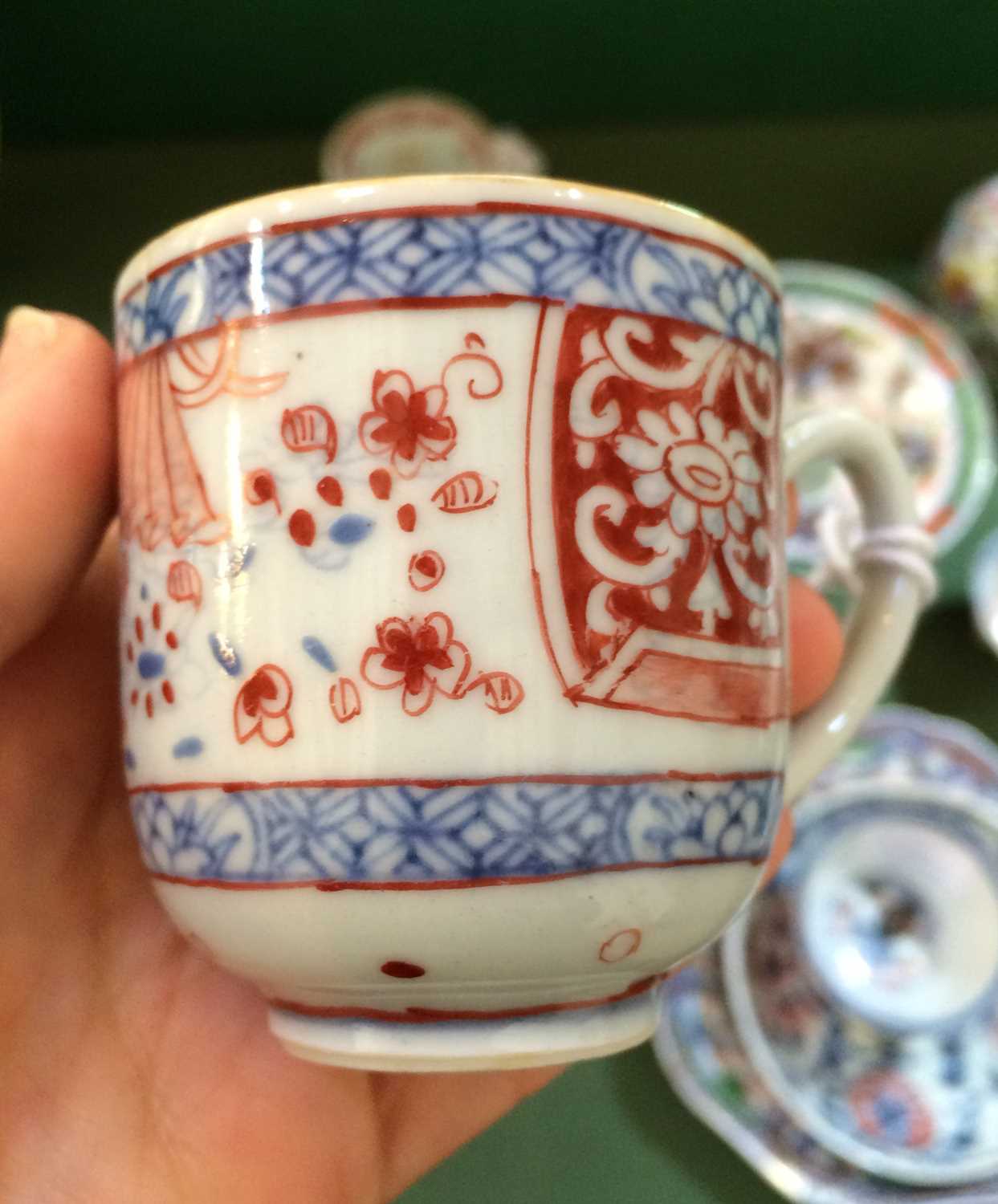An English-Decorated Chinese Porcelain Coffee Cup, Qianlong, painted in iron-red with scroll - Image 39 of 53