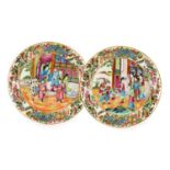 A Pair of Royal Worcester Porcelain Plates, painted by Po-Hing, circa 1875, in famille rose type