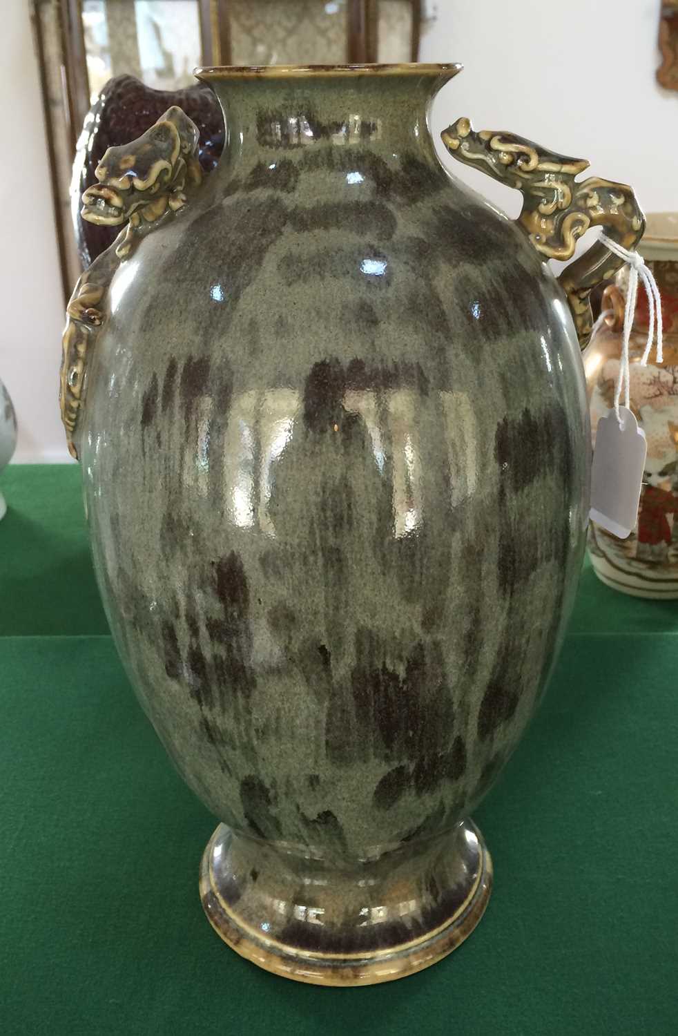 A Japanese Porcelain Vase, Meiji period, of baluster form with flared neck, the shoulders applied - Image 4 of 7