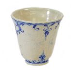 An Interesting Faience Beaker, possibly Spanish, late 17th/early 18th century, of bell shape,