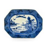 An Arita Porcelain Platter, Edo period, circa 1800, copying a Chinese Export example, of canted