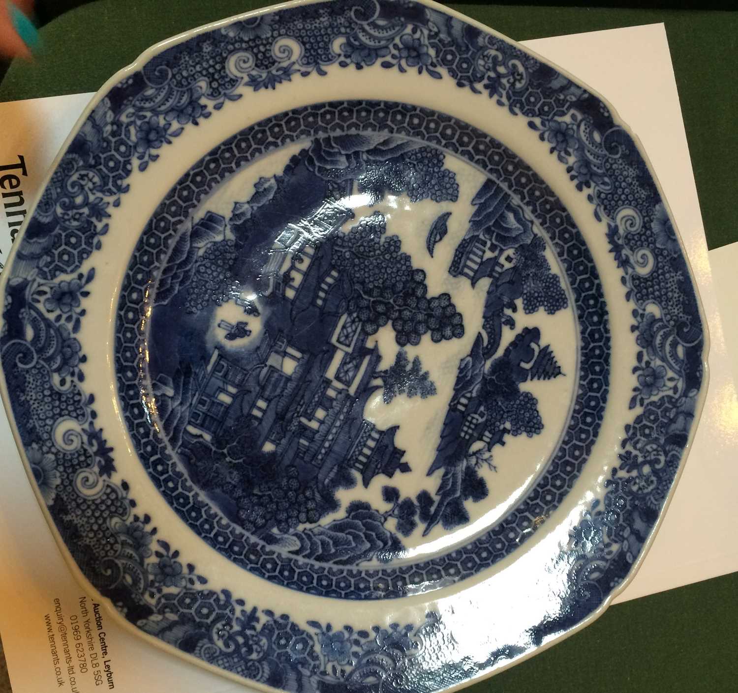 A Chinese Porcelain Plate, Qianlong, of octagonal form, painted in underglaze blue probably after an - Image 19 of 22