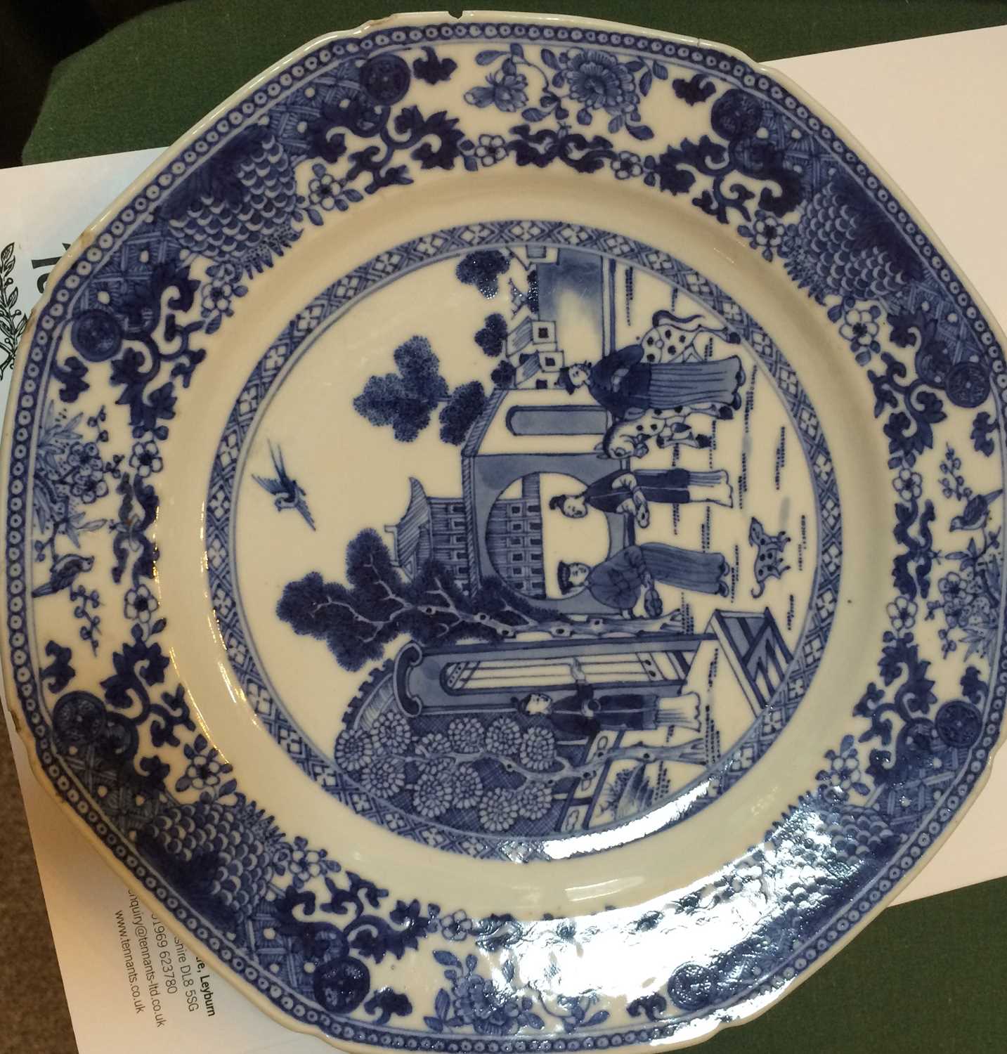 A Chinese Porcelain Plate, Qianlong, of octagonal form, painted in underglaze blue probably after an - Image 20 of 22
