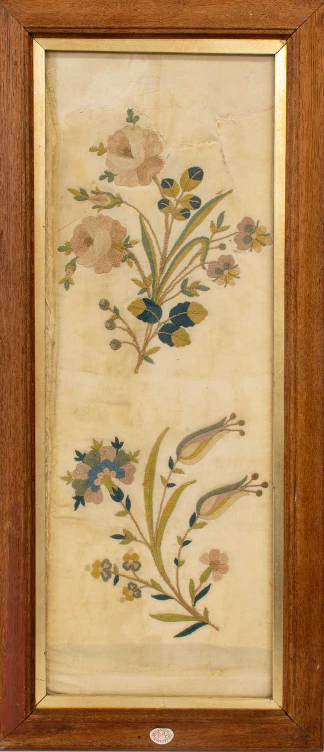 An Embroidered Silkwork Fragment, English, 16th century, probably from an ecclesiastical garment,