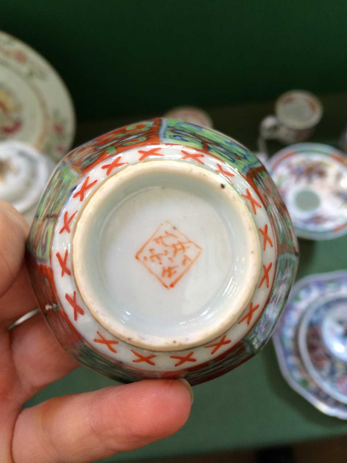 An English-Decorated Chinese Porcelain Coffee Cup, Qianlong, painted in iron-red with scroll - Image 32 of 53