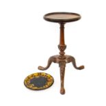 A Mahogany Wine Table, in George II style, the circular top with reeded border, on baluster stem and