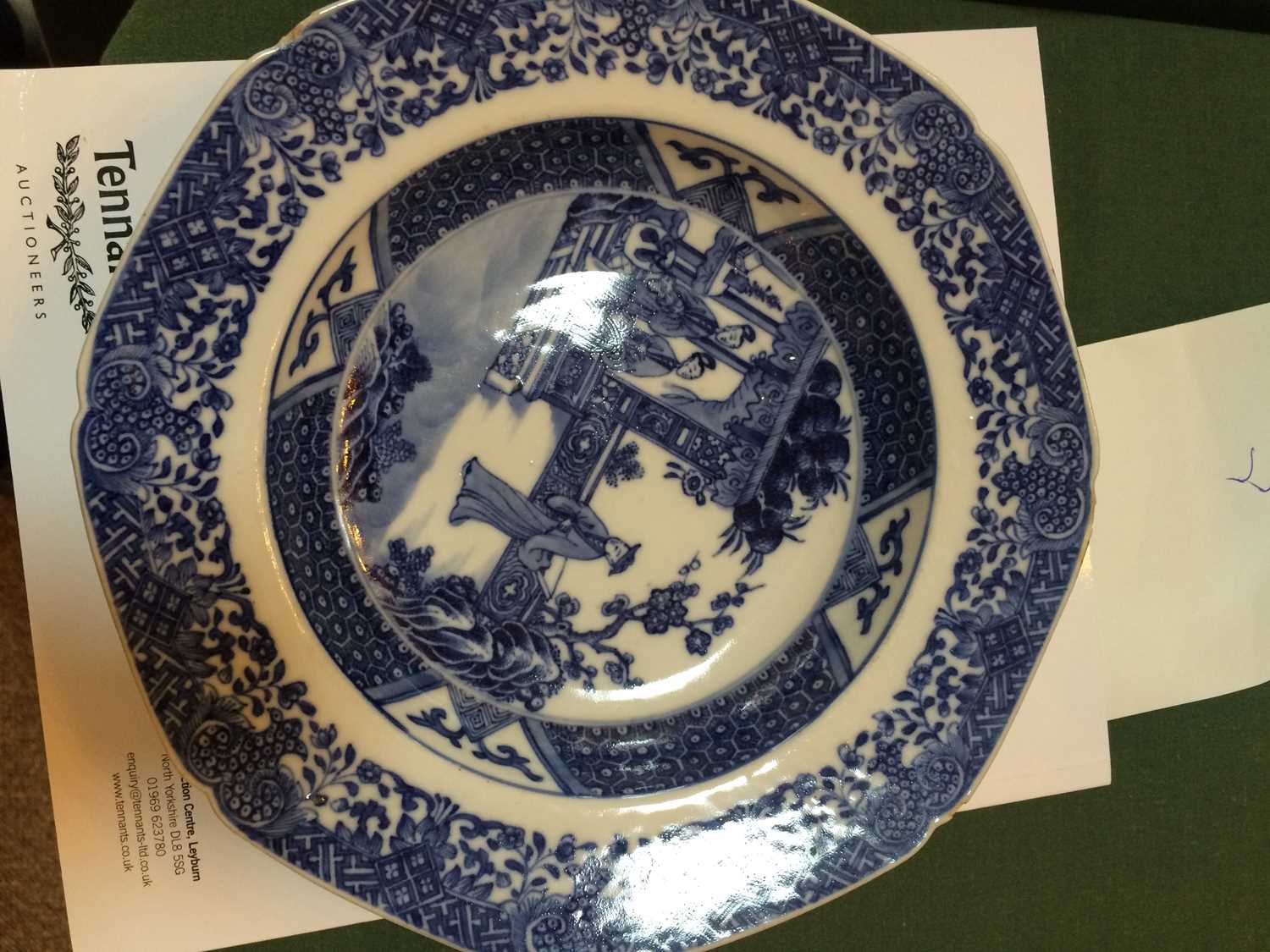 A Chinese Porcelain Plate, Qianlong, of octagonal form, painted in underglaze blue probably after an - Image 21 of 22